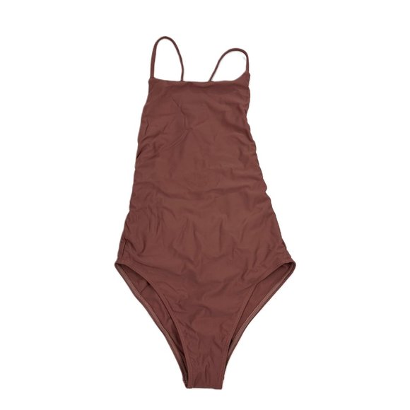 Women’s Open Back Tied Brown Leotard, Size S - Picture 8 of 8